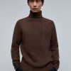 Online scalperscompany Merino Wool Turn-Down Collar Sweater