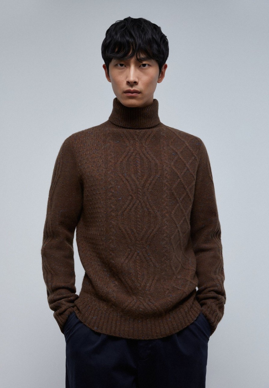 Online scalperscompany Merino Wool Turn-Down Collar Sweater