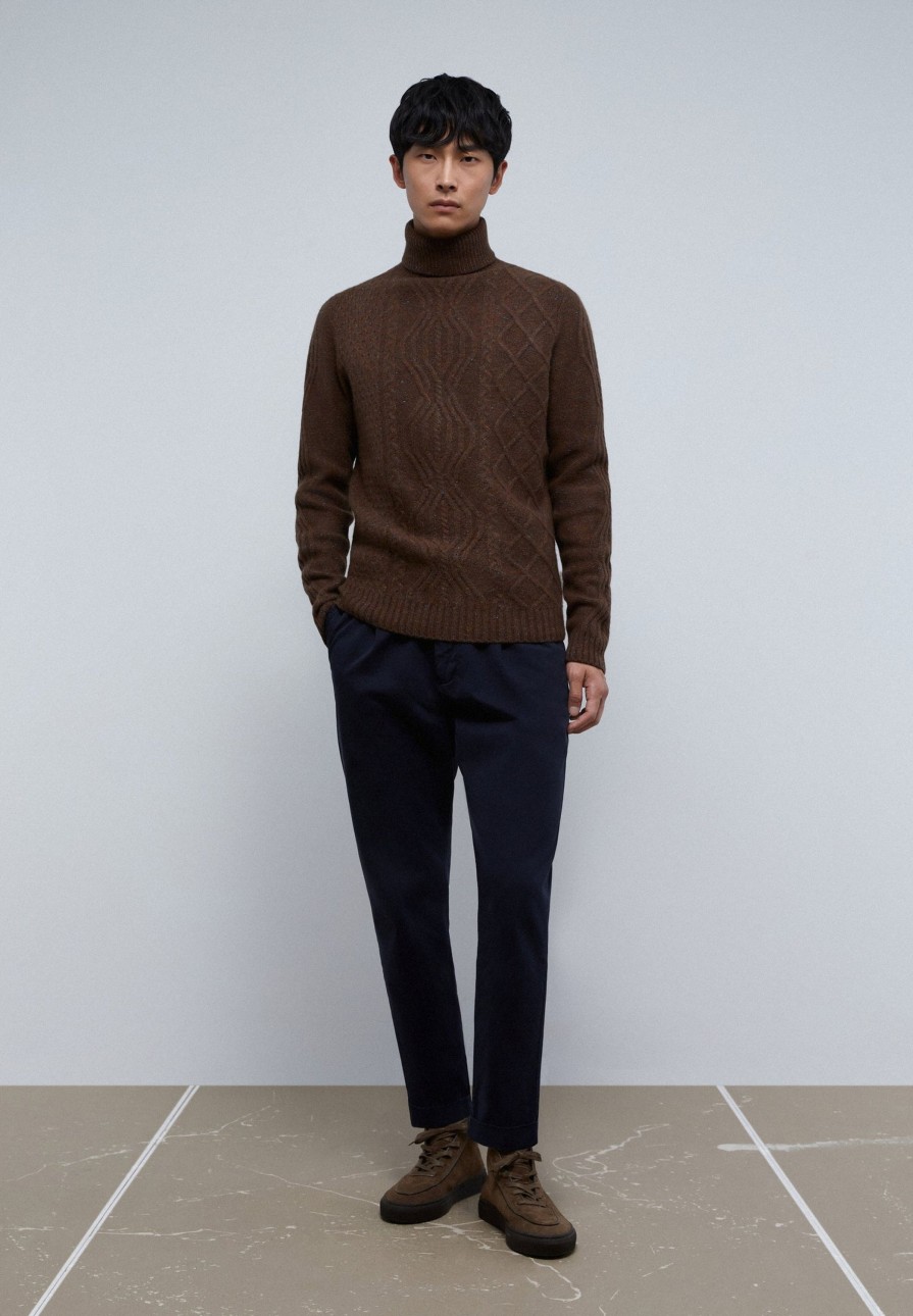 Online scalperscompany Merino Wool Turn-Down Collar Sweater