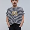 Best scalperscompany Striped T-Shirt With Sequin Logo