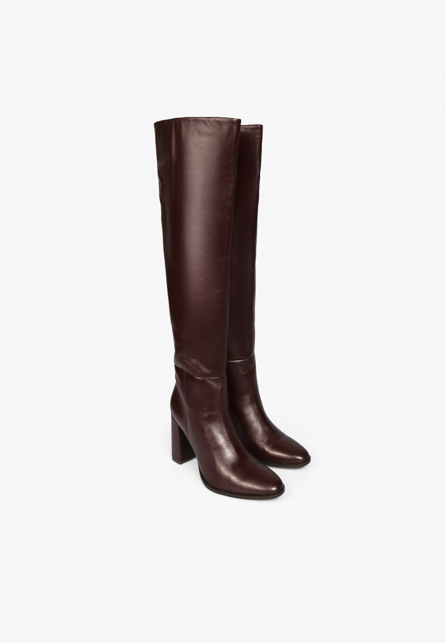 Best scalperscompany Knee-High Leather Boots Burgundy