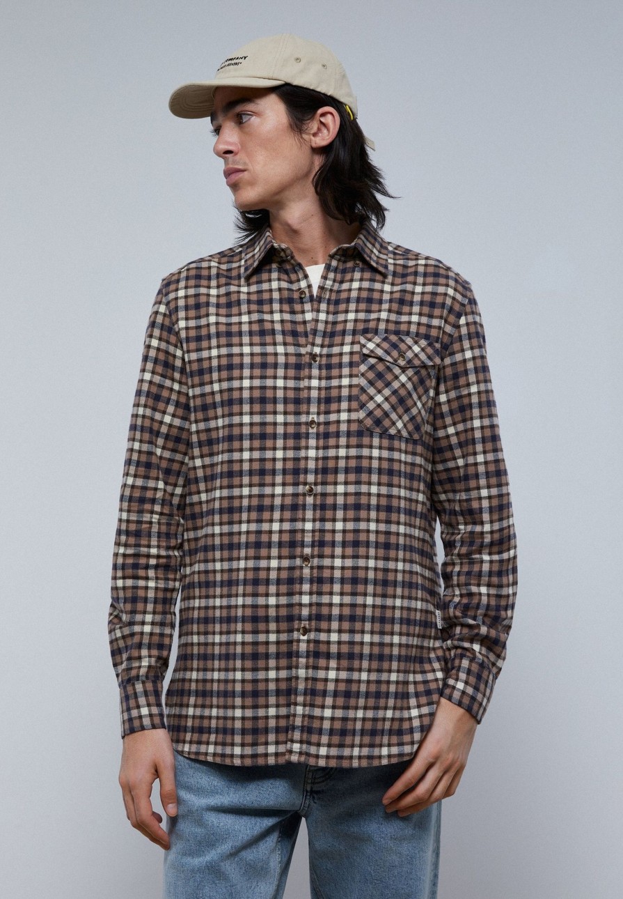 Best scalperscompany Check Shirt With Pockets Cream Check