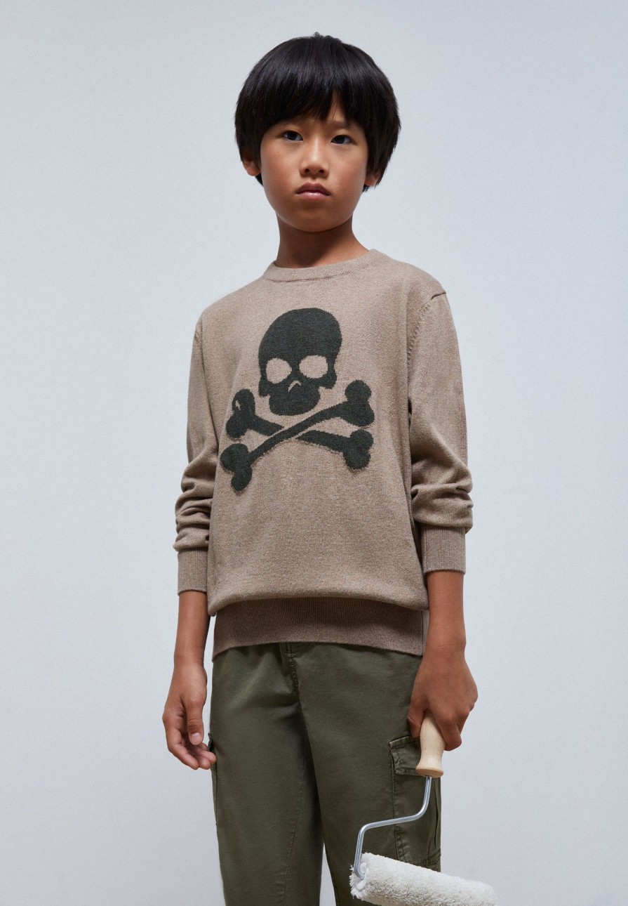 New scalperscompany Sweater With Contrast Skull