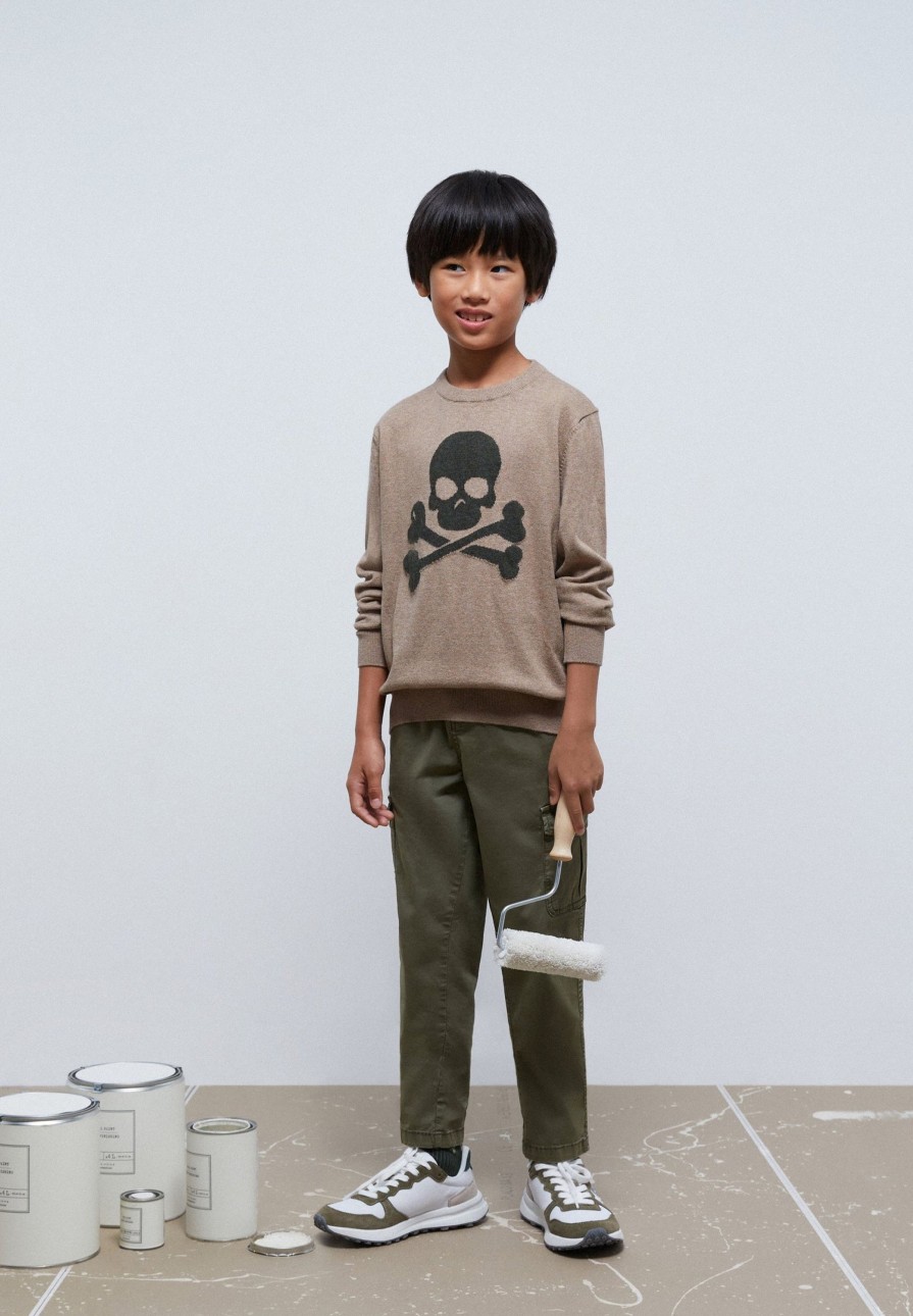 New scalperscompany Sweater With Contrast Skull