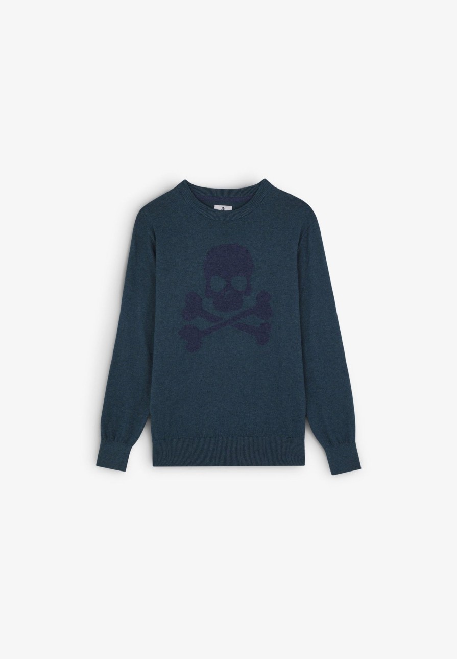 New scalperscompany Sweater With Contrast Skull