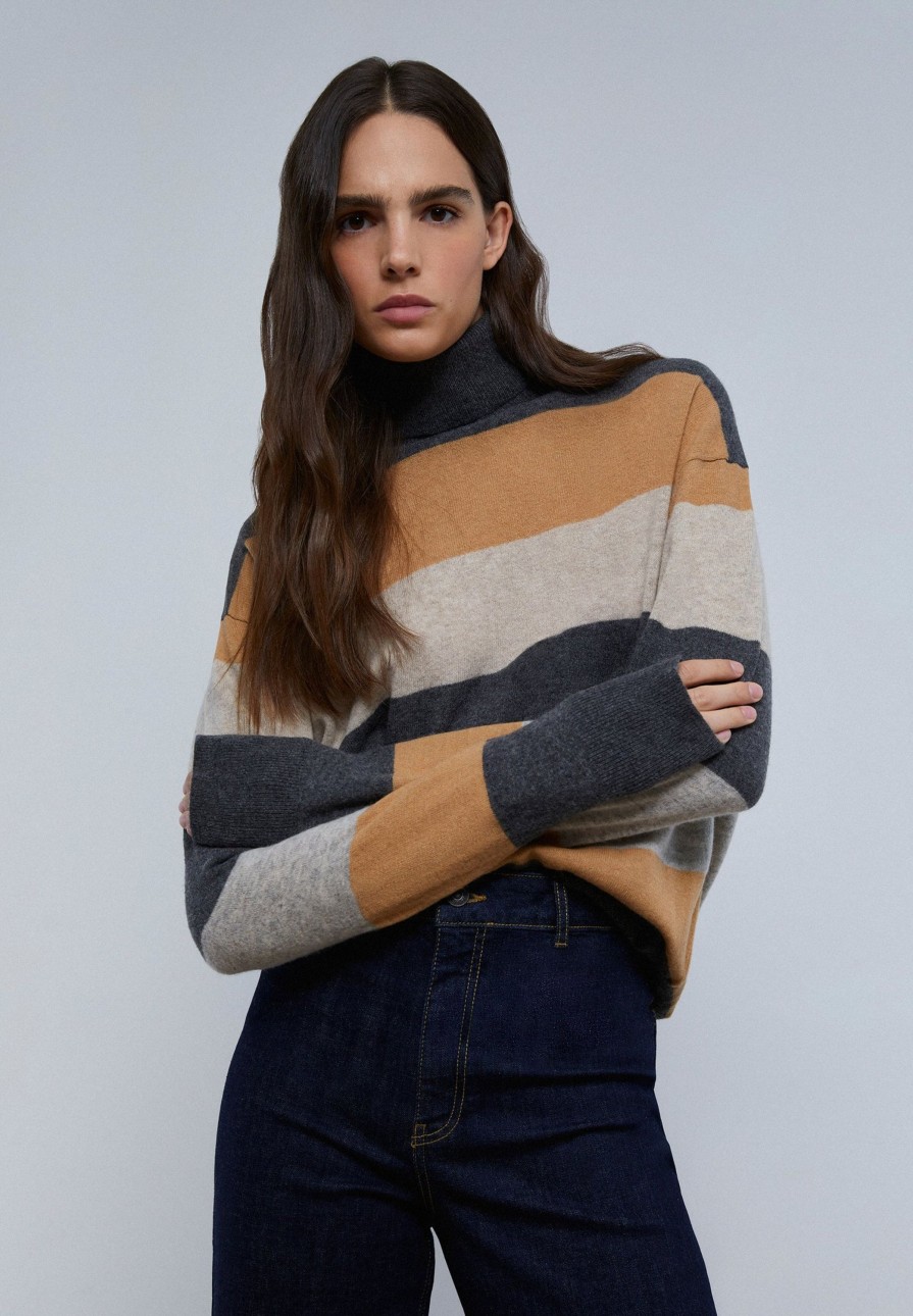 Online scalperscompany High Neck Knit Jumper