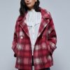 Online scalperscompany Check Cropped Coat Pink Check