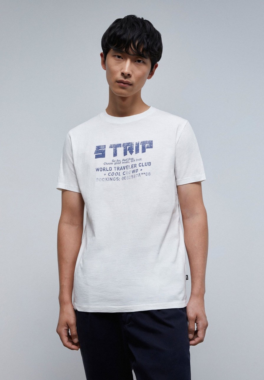 Online scalperscompany Rustic Slub Knit T-Shirt Off White