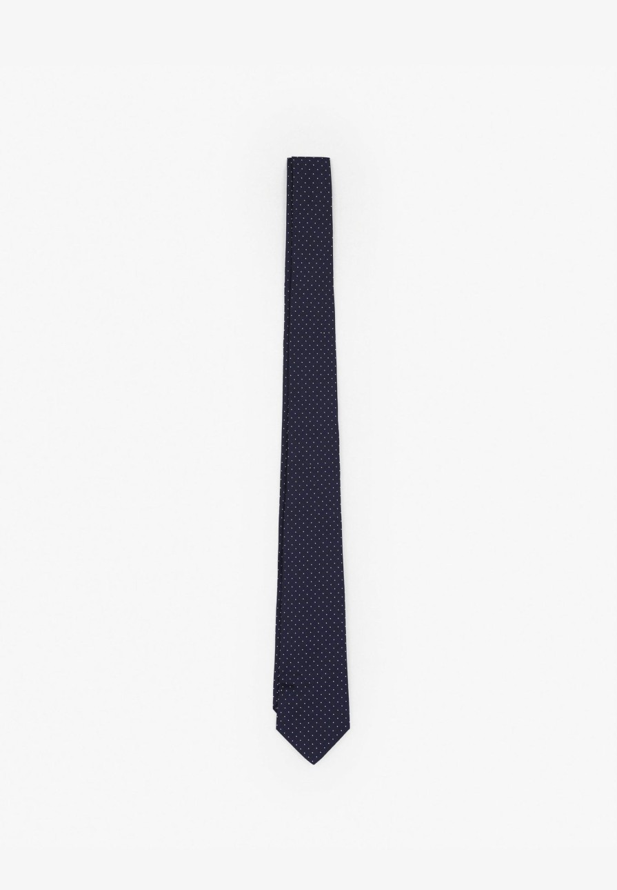 New scalperscompany Polka Dot Seven-Fold Tie Navy