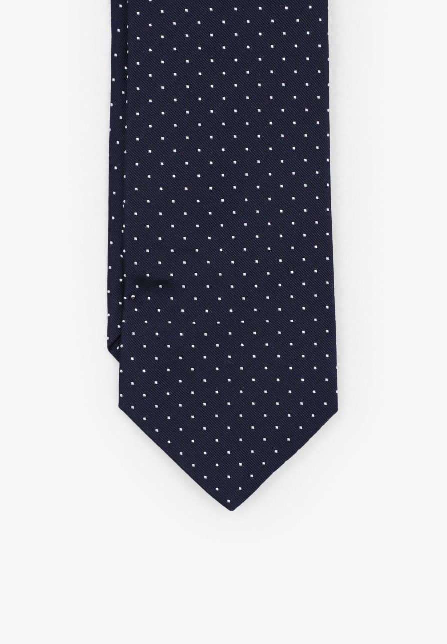 New scalperscompany Polka Dot Seven-Fold Tie Navy