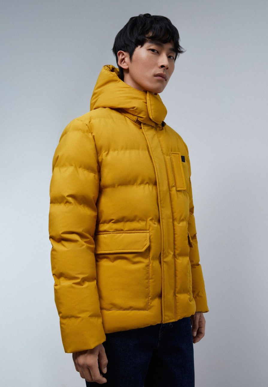 Online scalperscompany Water Resistant Padded Coat Mustard