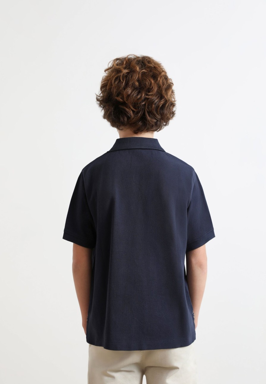 Online scalperscompany Basic Polo Shirt With Skull Navy