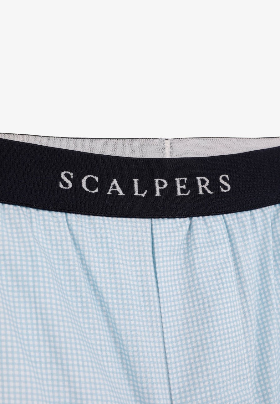 Clearance scalperscompany Gingham Boxers With Skull