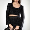 Best scalperscompany Lurex Knit Top With Back Detail Black