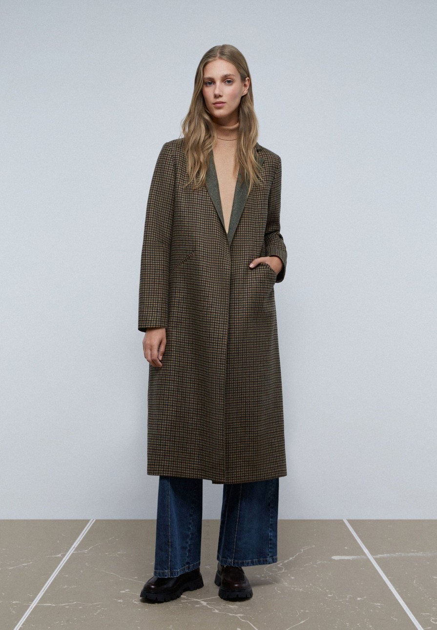 Best scalperscompany Coat With Herringbone Collar Detail