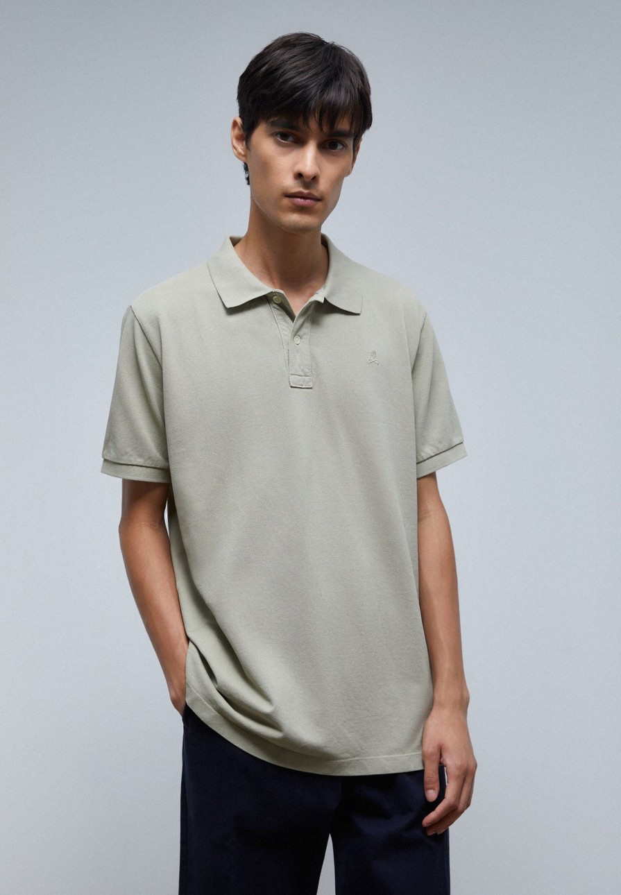 Wholesale scalperscompany Basic Polo Shirt With Skull Detail Mint