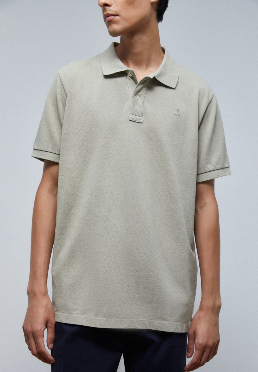 Wholesale scalperscompany Basic Polo Shirt With Skull Detail Mint