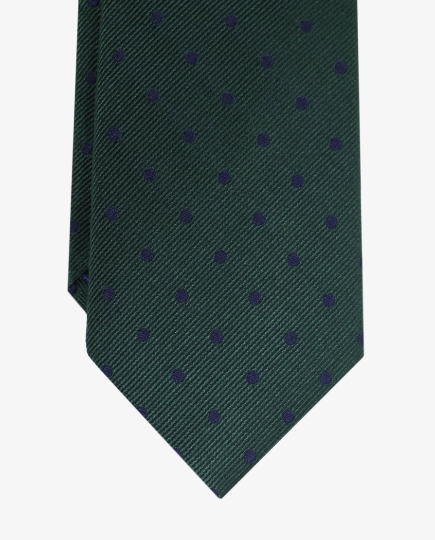 Clearance scalperscompany Silk Polka Dot Tie Dark Green