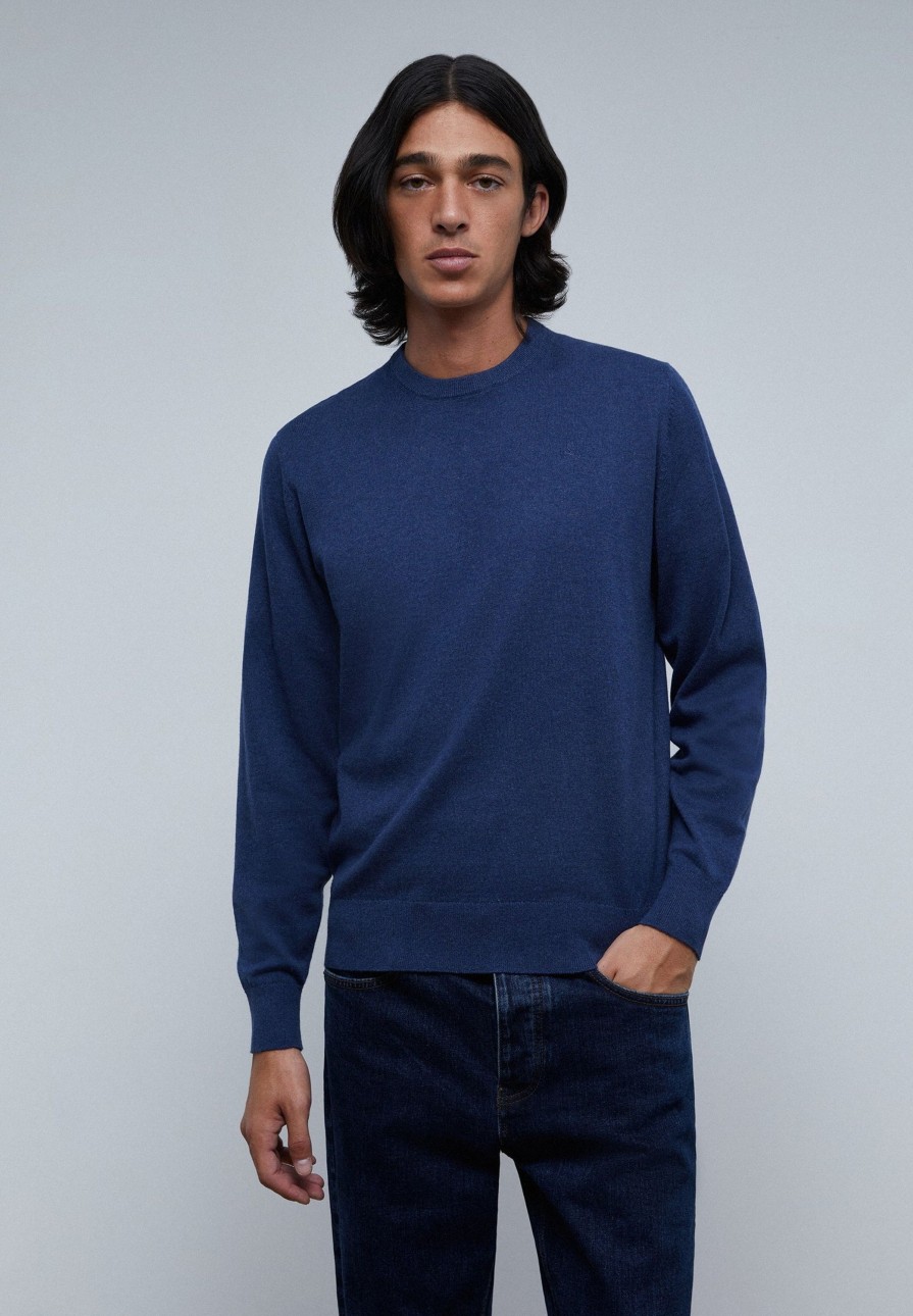 Online scalperscompany Round Neck Sweater With Skull