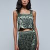 Hot scalperscompany Animal Print Velvet Top Green