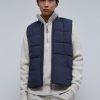 Online scalperscompany Quilted Waistcoat With Collar Details Navy