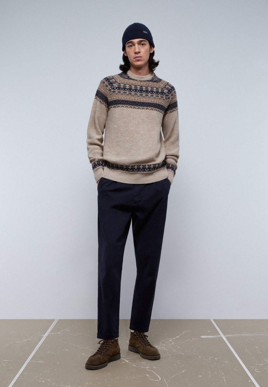 New scalperscompany Jacquard Knit Sweater Taupe