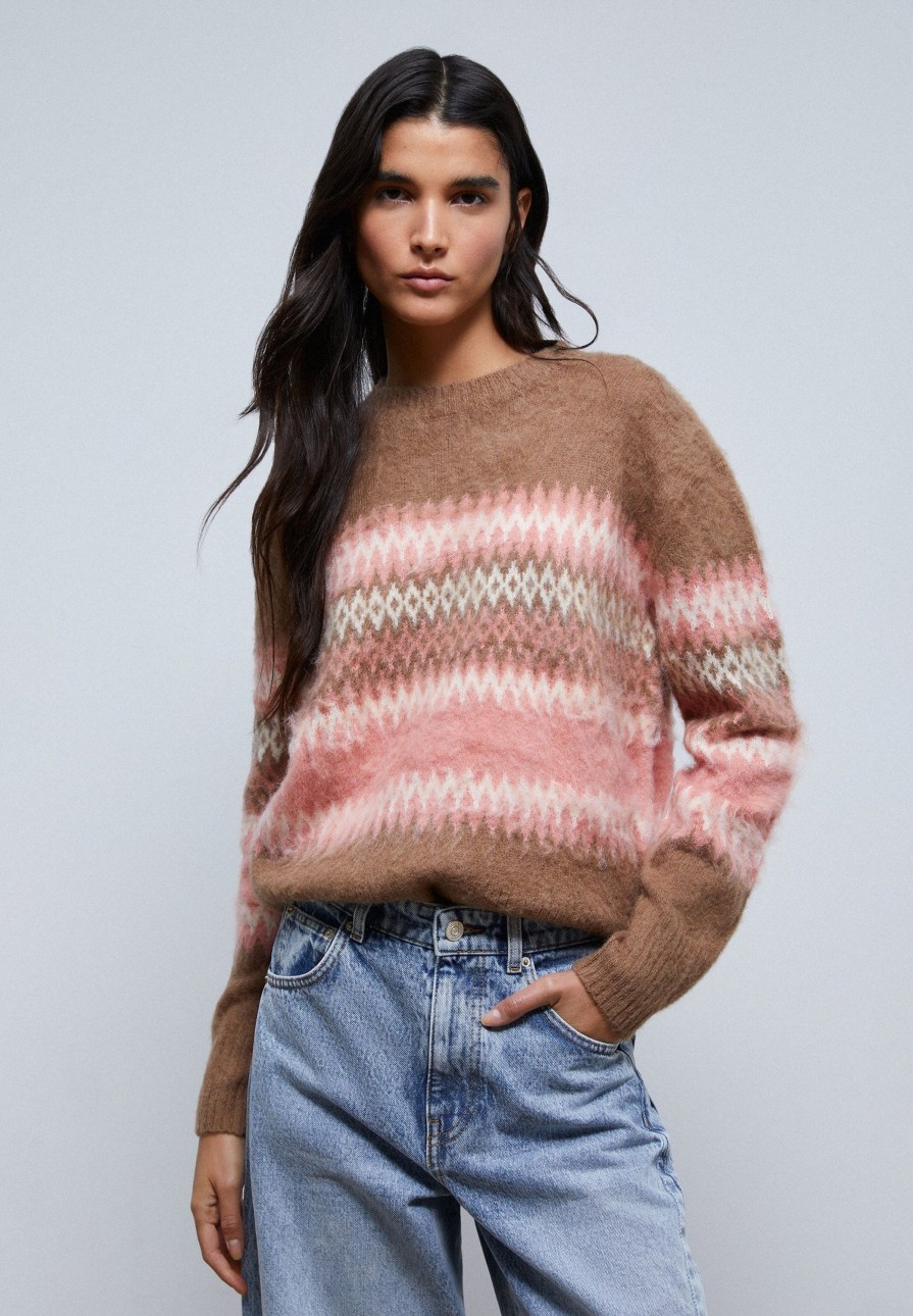 Online scalperscompany Contrast Knit Sweater