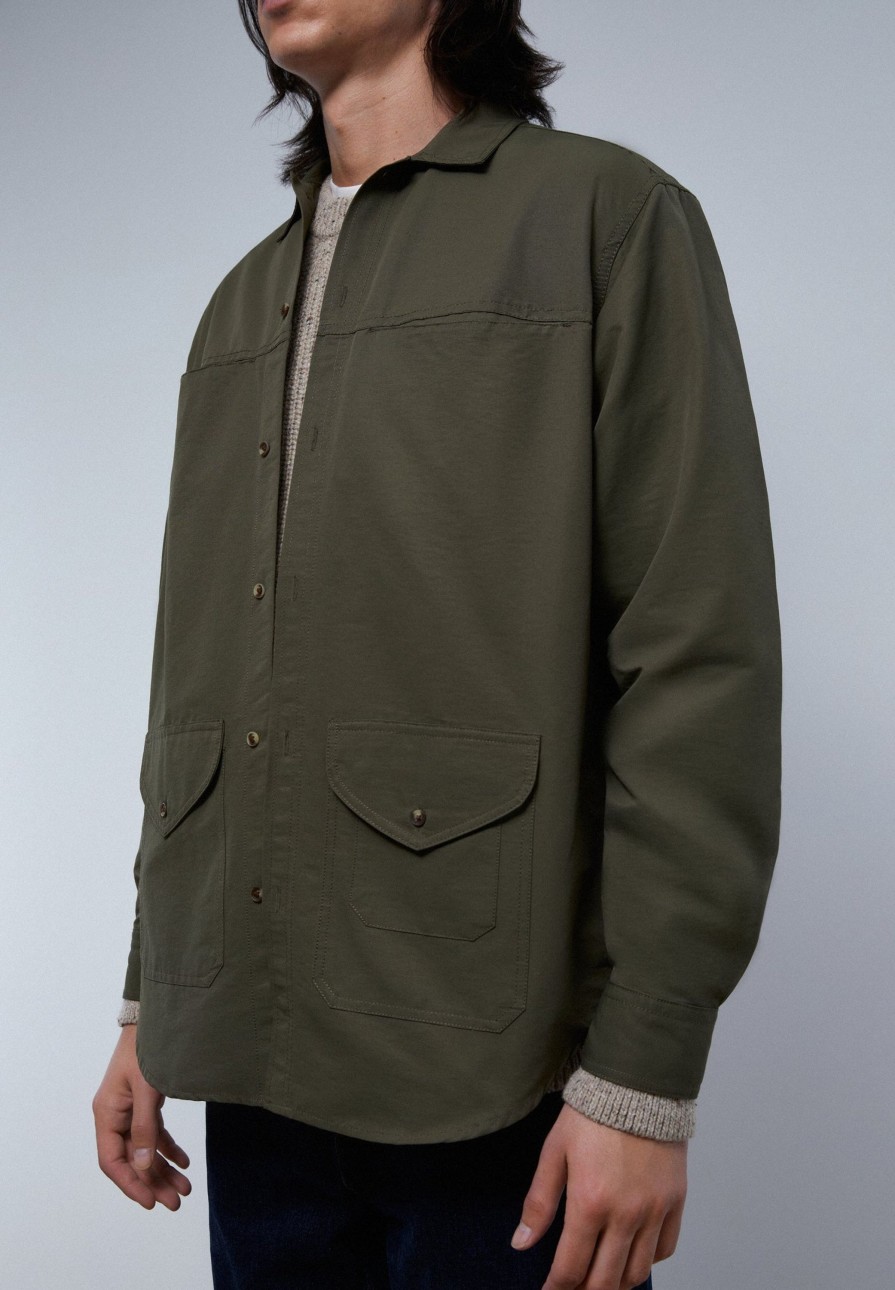 Wholesale scalperscompany Premium Overshirt With Pockets Khaki