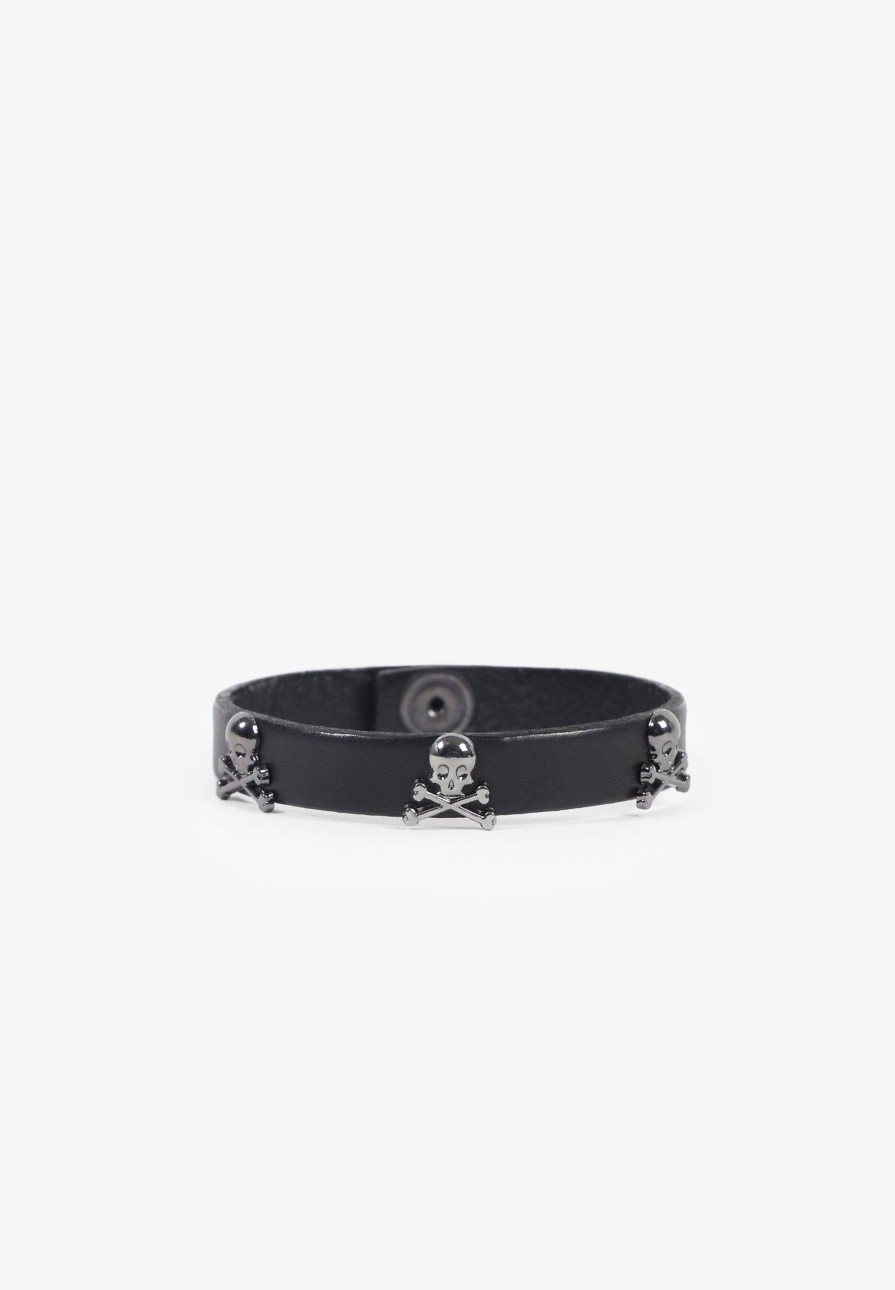 Best scalperscompany Leather Bracelet With Skulls