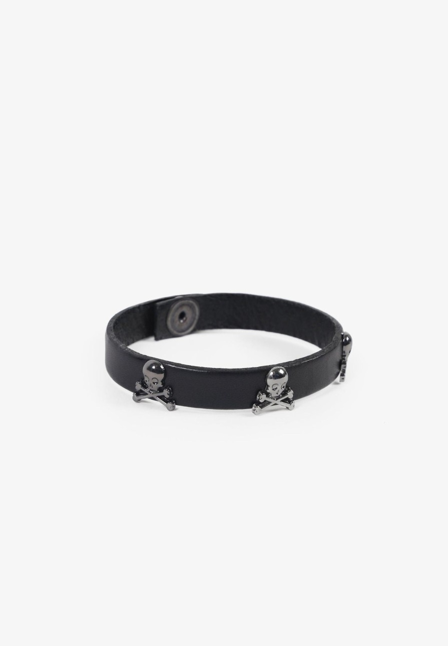 Best scalperscompany Leather Bracelet With Skulls