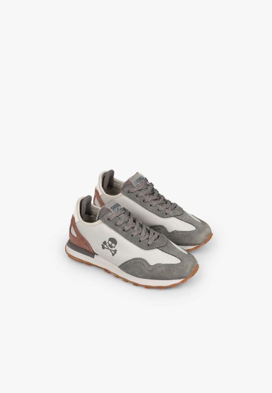 Clearance scalperscompany Leather And Suede Sneakers Grey