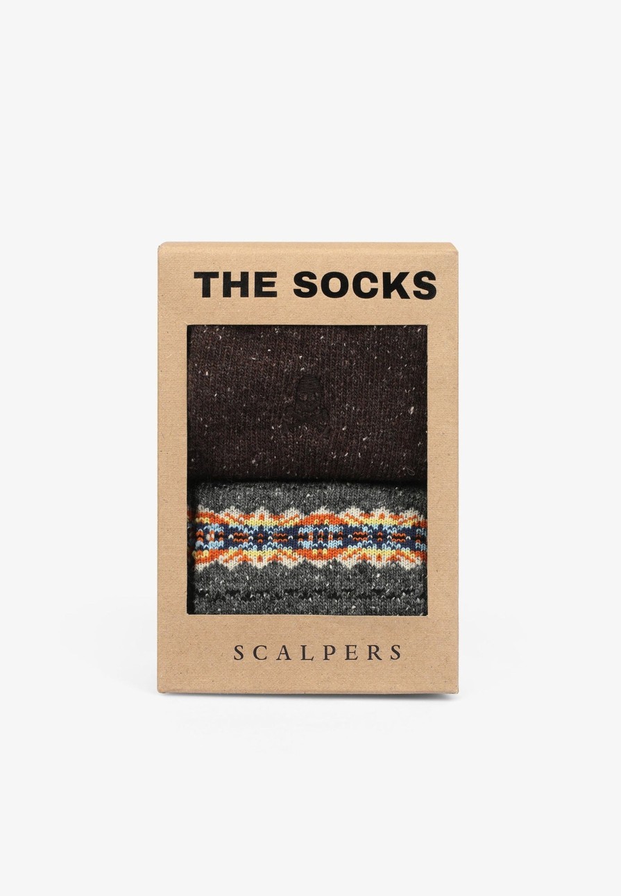 Clearance scalperscompany Pack Of Speckled Christmas Socks