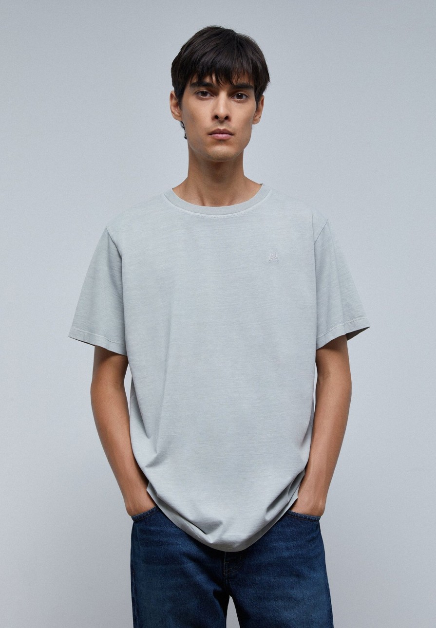 New scalperscompany Basic Skull T-Shirt Light Grey