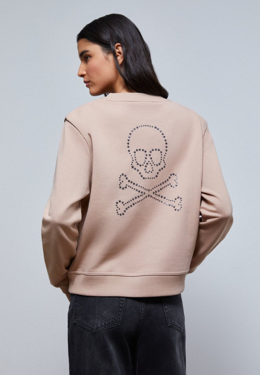 New scalperscompany Sweatshirt With Star Skull On The Back