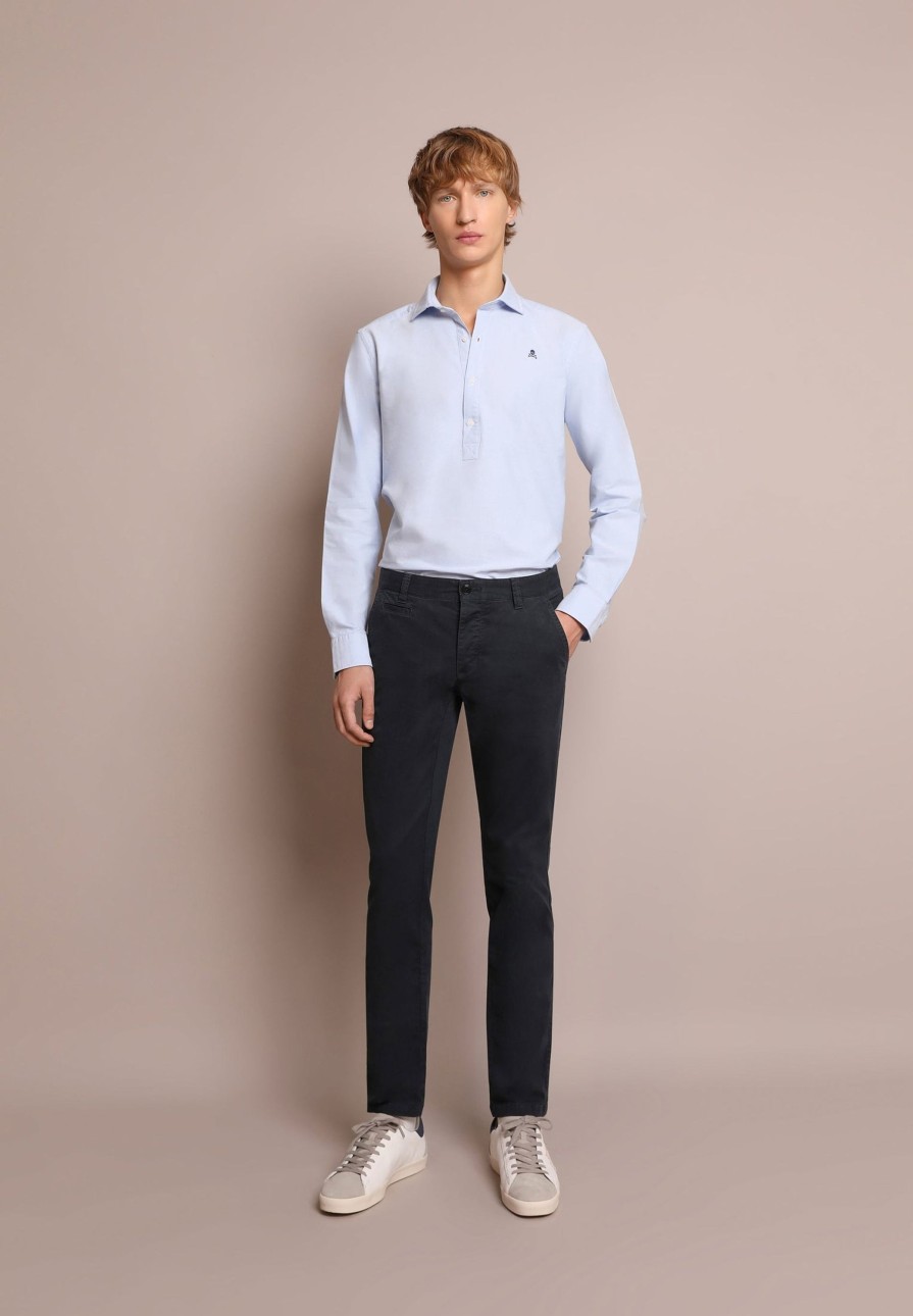 Online scalperscompany Dyed Cotton Chino Trousers Navy