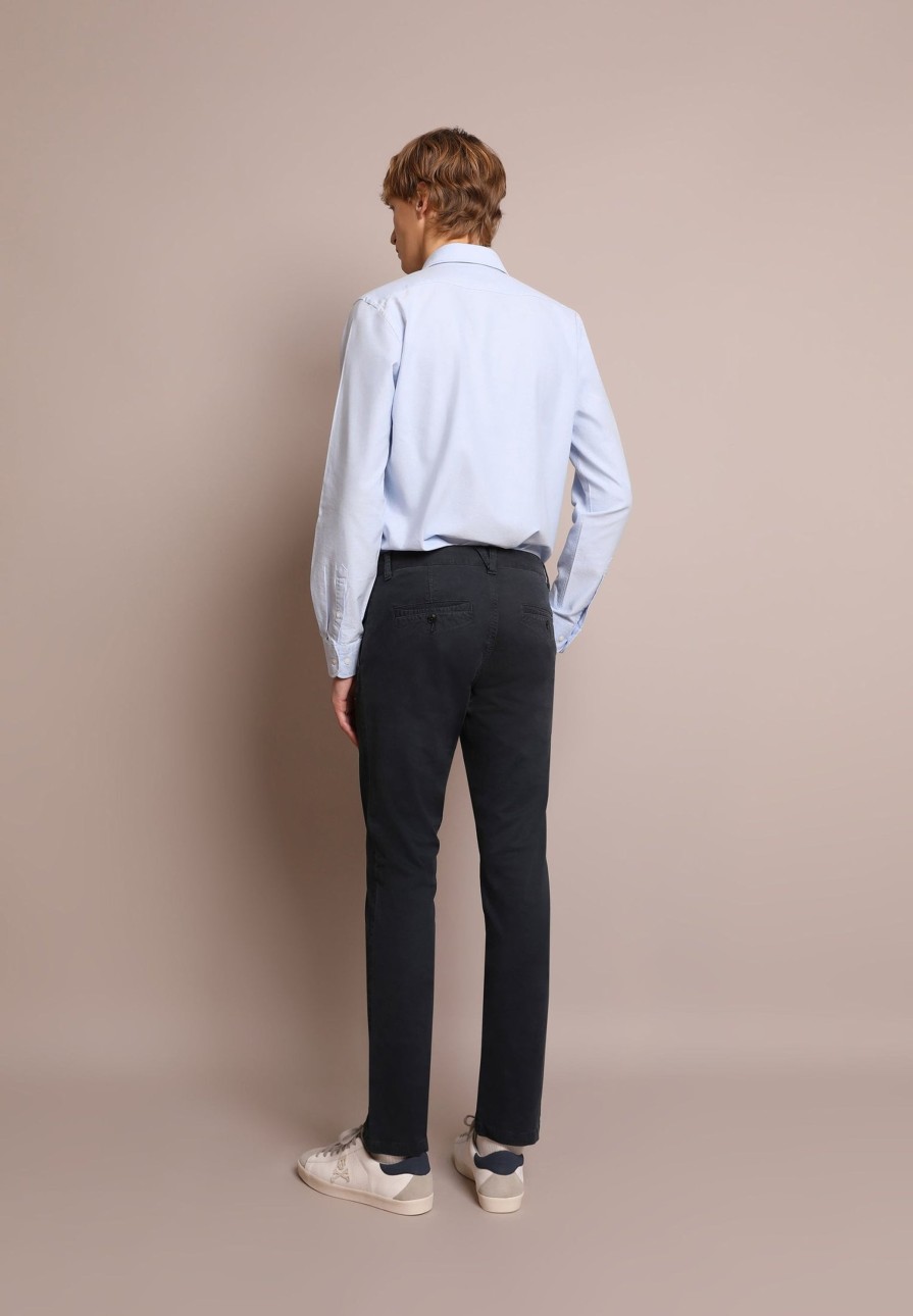 Online scalperscompany Dyed Cotton Chino Trousers Navy