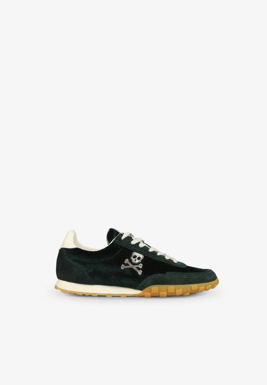 Best scalperscompany Low Top Velvet Sneakers With Skull