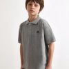 Best scalperscompany Basic Polo Shirt With Skull Grey Melange