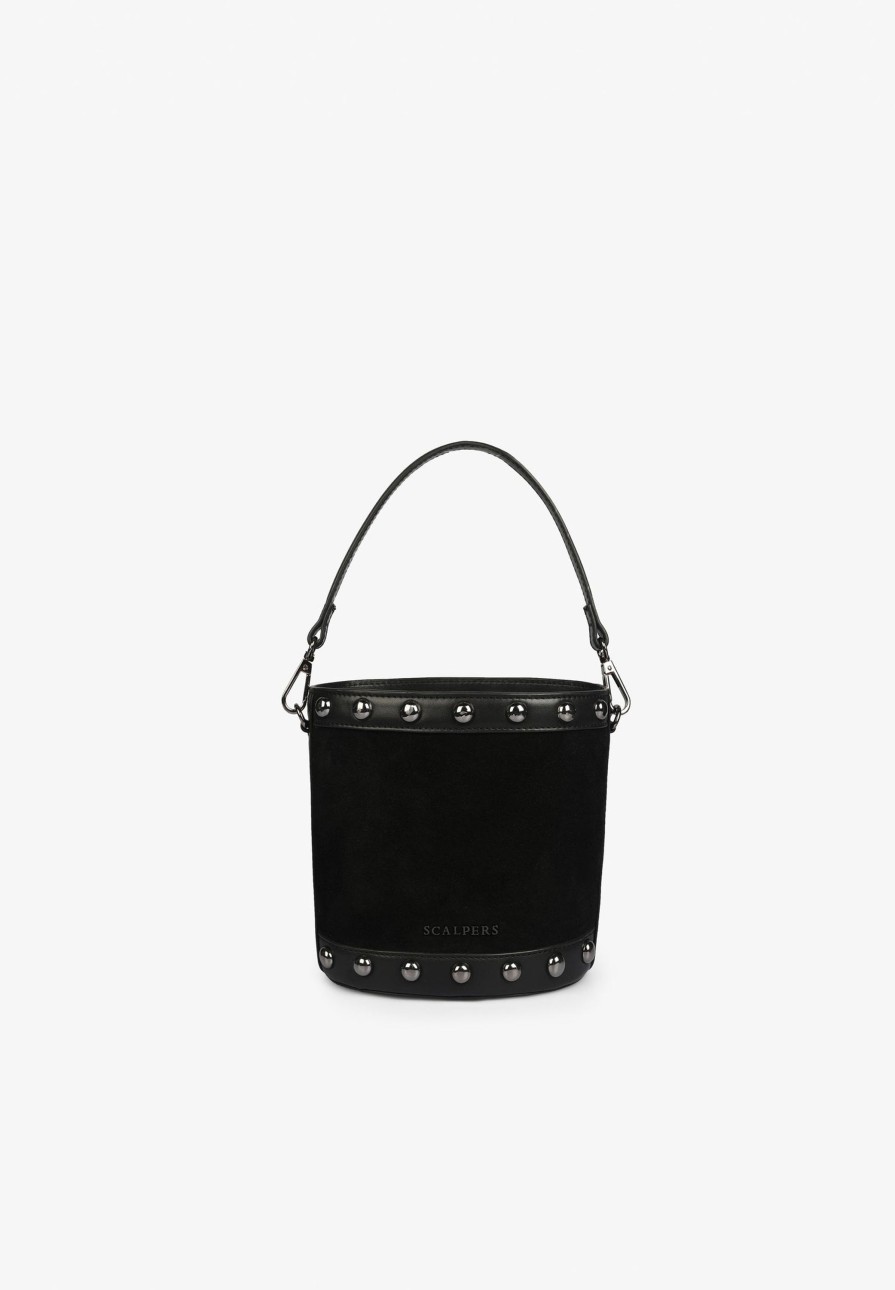 Hot scalperscompany Suede Bucket Bag With Studs