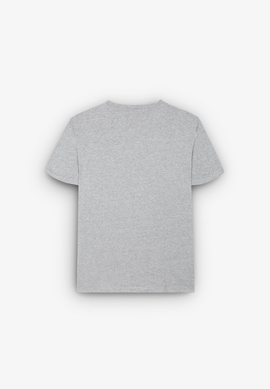 Hot scalperscompany Basic Cotton Skull T-Shirt Grey Melange