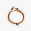 Hot scalperscompany Drawstring Leather Bracelet With Skull