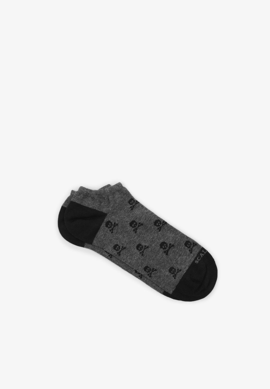 New scalperscompany Short Skull Socks Dark Grey