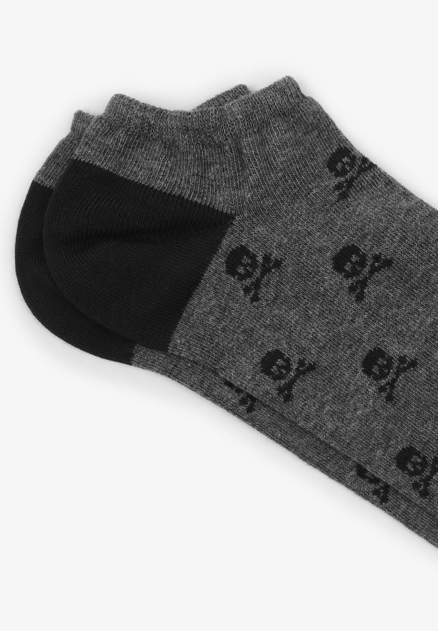 New scalperscompany Short Skull Socks Dark Grey