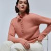 Clearance scalperscompany Henley Neck Knit Sweater