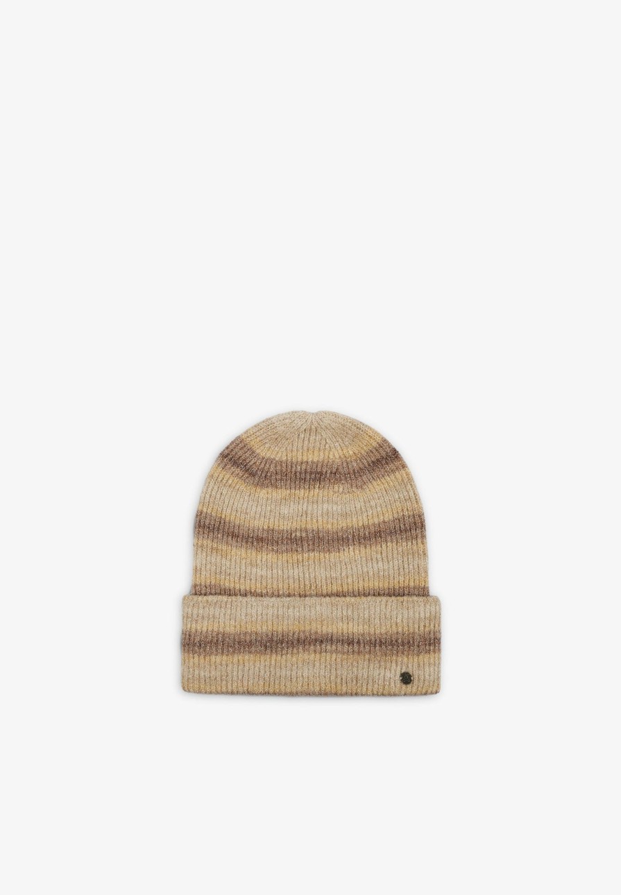 Clearance scalperscompany Striped Knit Hat Natural