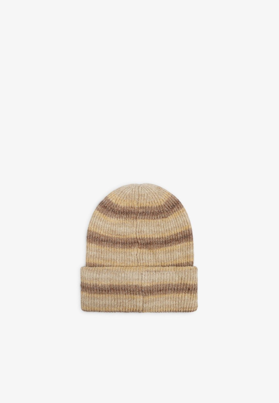 Clearance scalperscompany Striped Knit Hat Natural