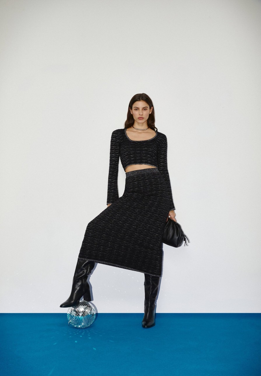 Wholesale scalperscompany Lurex Knit Midi Skirt