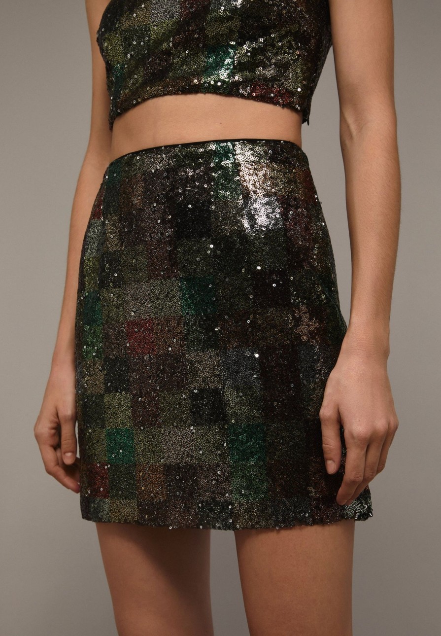 Online scalperscompany Sequinned Mini Skirt