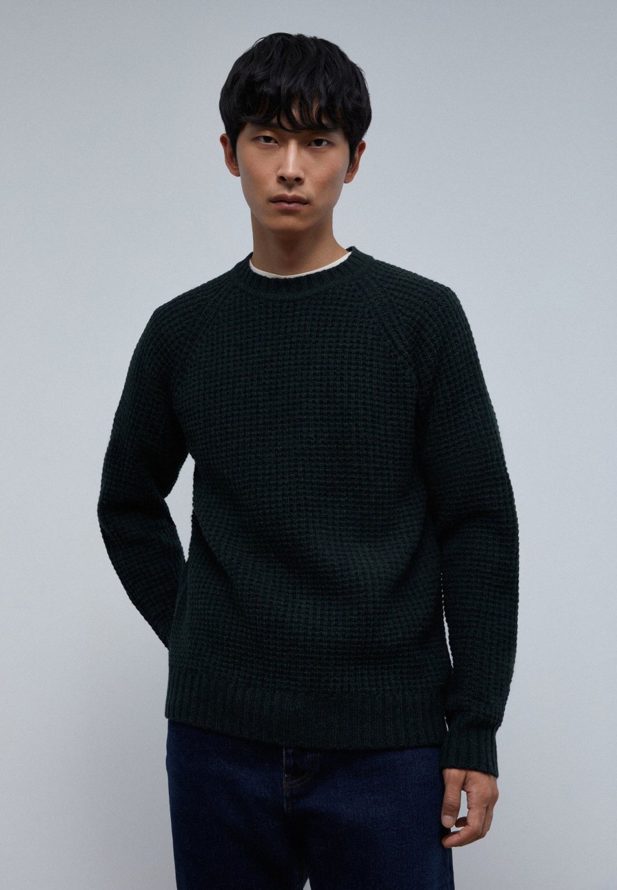 Best scalperscompany Textured Sweater With Raglan Sleeves