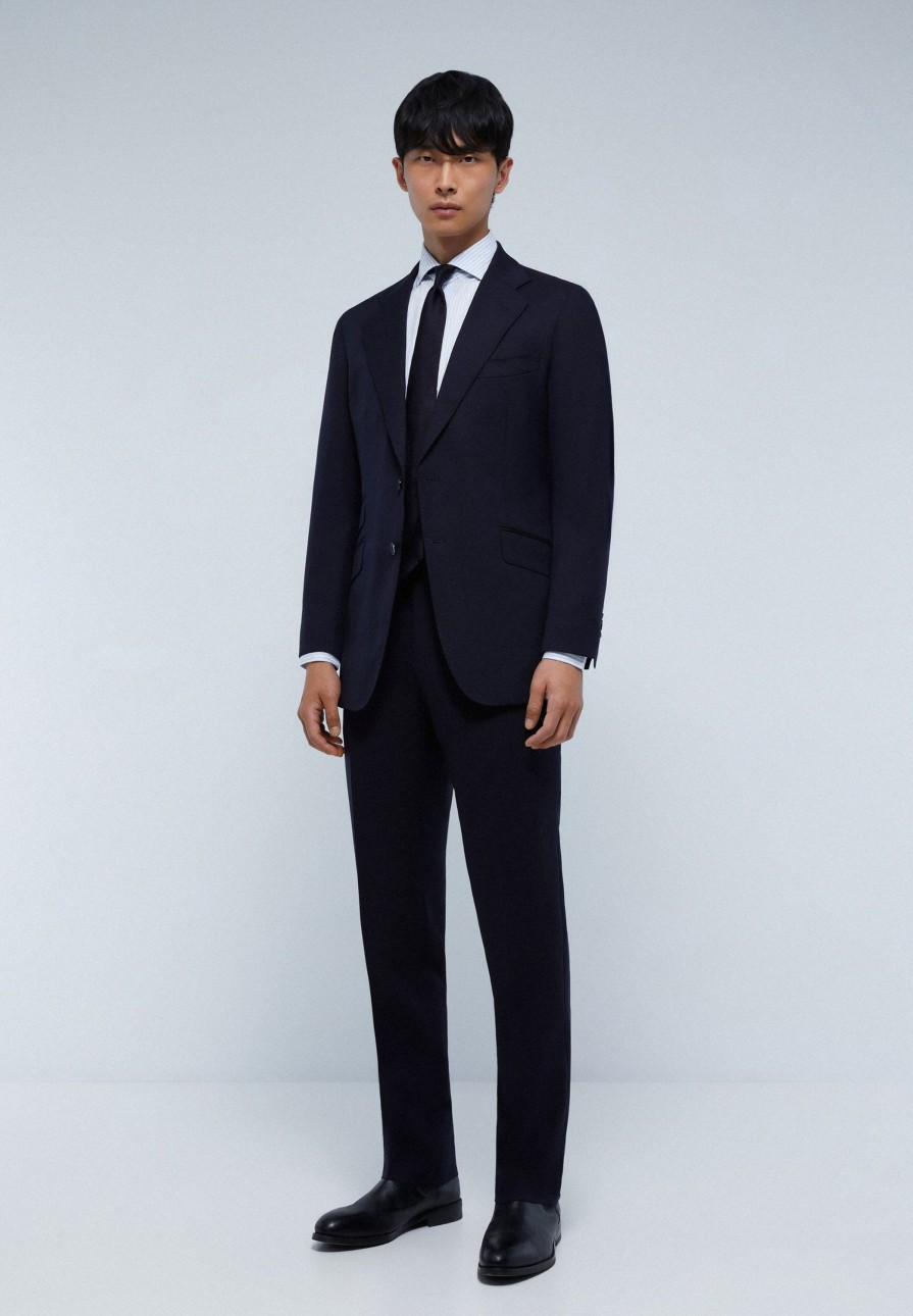 Hot scalperscompany Navy Blue Wool Suit Navy Spike